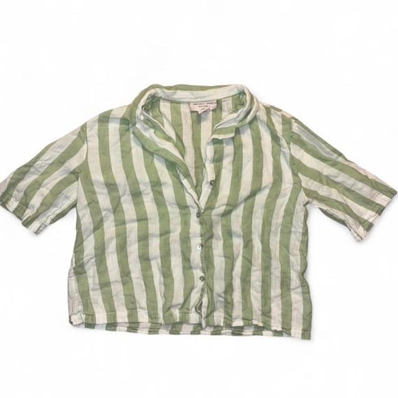 Sincerly Jules Tops - 100% cotton shirt Sincerely Jules Green and White Striped size small